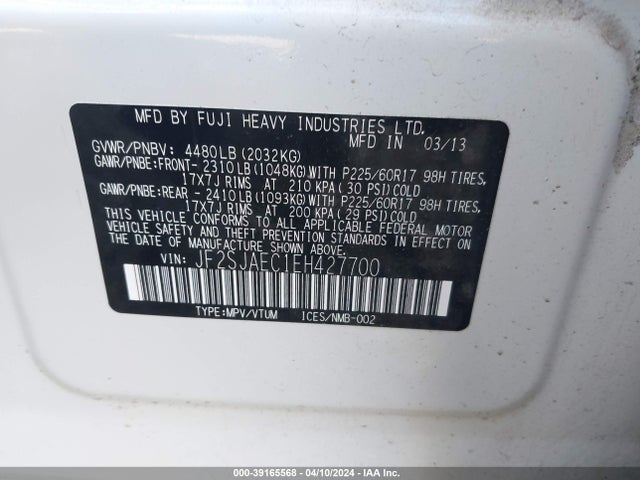 Subaru Forester 2.5i Premium 2014 JF2SJAEC1EH427700 Image 9
