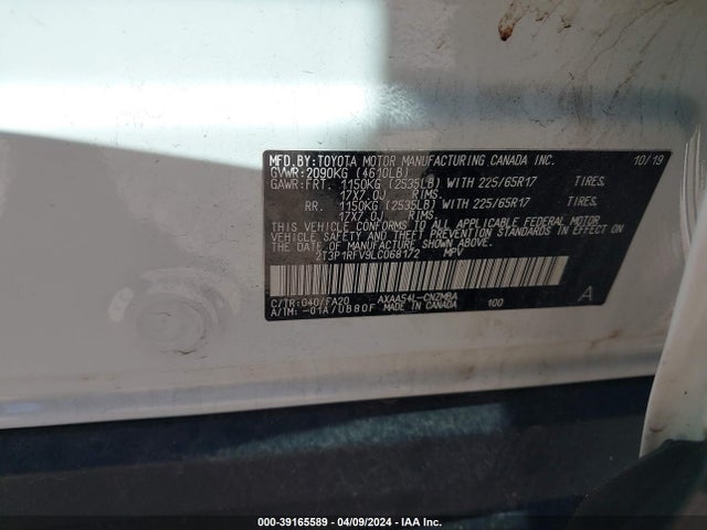 Toyota Rav4 Xle 2020 2T3P1RFV9LC068172 Image 9