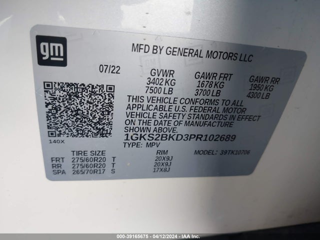 GMC Yukon 4wd Slt 2023 1GKS2BKD3PR102689 Image 9