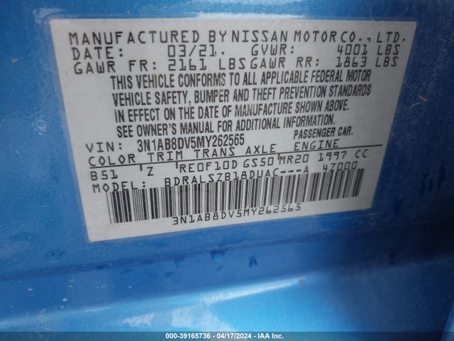 Nissan Sentra Sr Xtronic Cvt 2021 3N1AB8DV5MY262565 Image 9