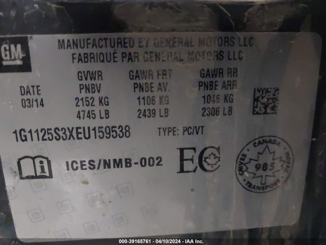 Chevrolet Impala 2lt 2014 1G1125S3XEU159538 Image 9