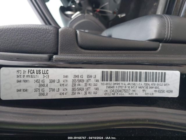 1C4RJEAG4KC752217 Jeep Grand Cherokee Altitude 4x2