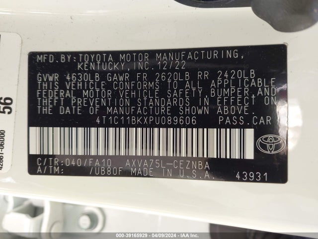 Toyota CAMRY LE 2023 4T1C11BKXPU089606 Image 9