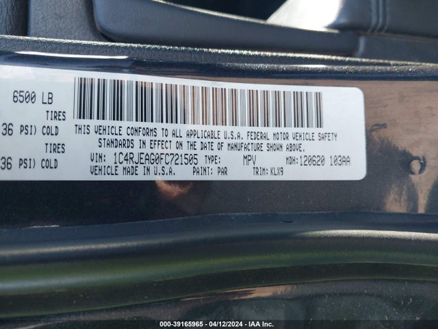 1C4RJEAG0FC721505 Jeep Grand Cherokee Altitude