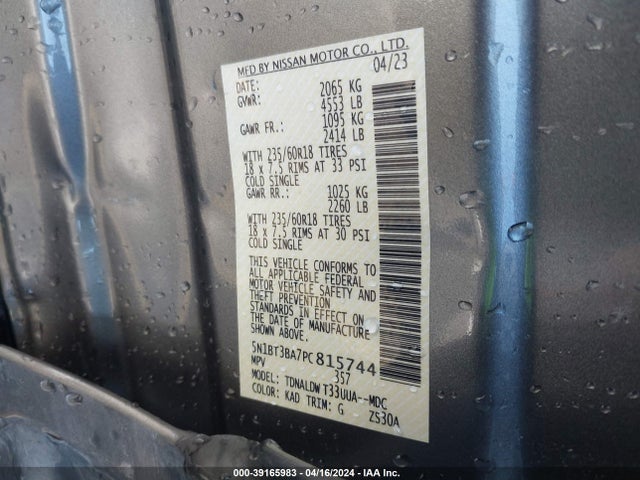 Nissan Rogue Sv Fwd 2023 5N1BT3BA7PC815744 Image 9