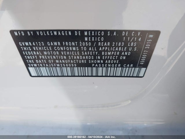 Volkswagen Jetta 2.0l S 2015 3VW1K7AJ5FM256099 Image 9