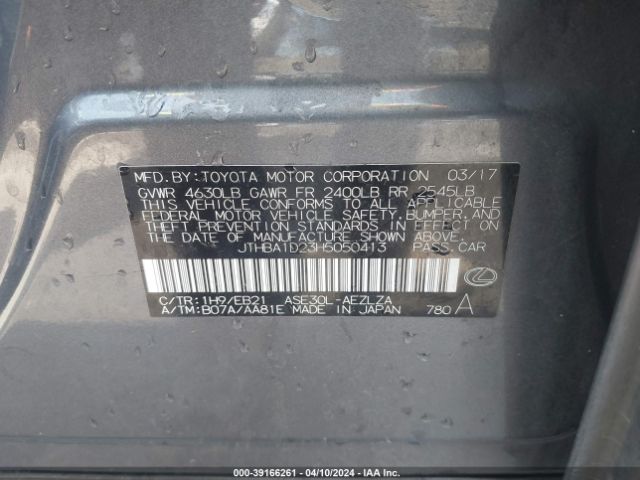 JTHBA1D23H5050413 Lexus IS 200T