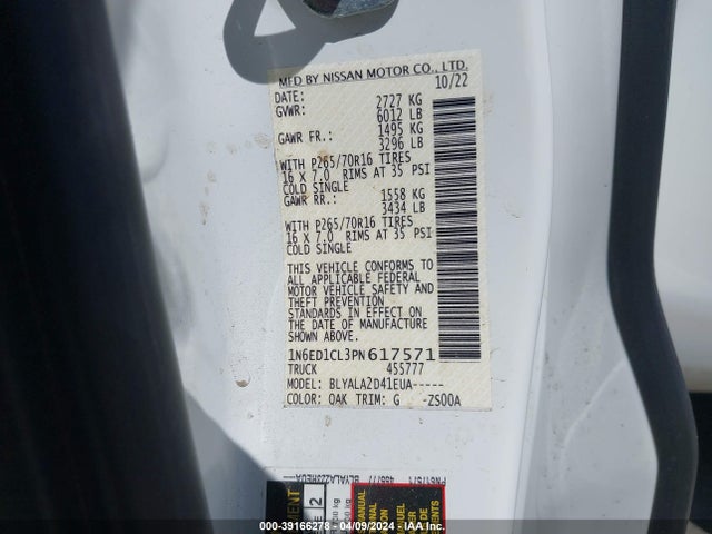 Nissan Frontier King Cab S 4x2 2023 1N6ED1CL3PN617571 Image 9