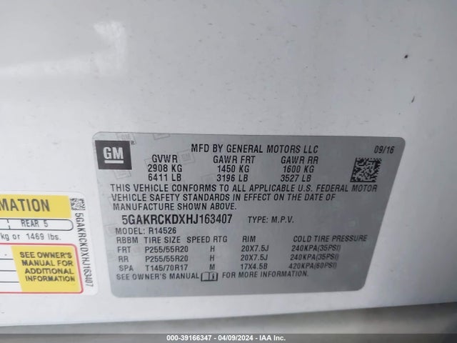 Buick Enclave Premium 2017 5GAKRCKDXHJ163407 Image 9