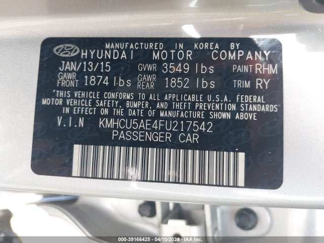 Hyundai Accent Sport 2015 KMHCU5AE4FU217542 Image 9