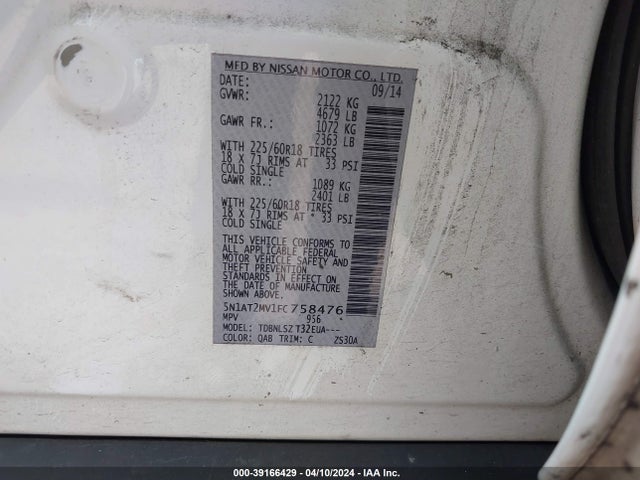 Nissan Rogue Sl 2015 5N1AT2MV1FC758476 Image 9