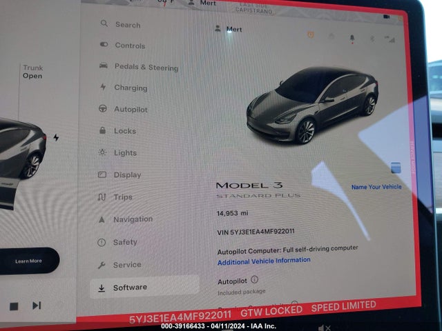 5YJ3E1EA4MF922011 Tesla Model 3 Standard Range Plus Rear-wheel Drive