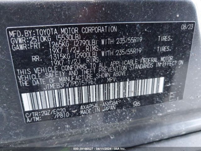 JTMEB3FV7PD157967 Toyota Rav4 Prime Xse