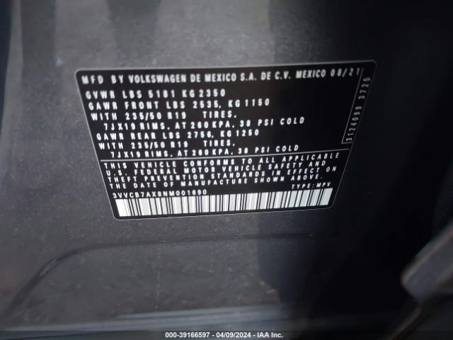3VVCB7AX8NM001690 Volkswagen Tiguan 2.0t Se R-line Black