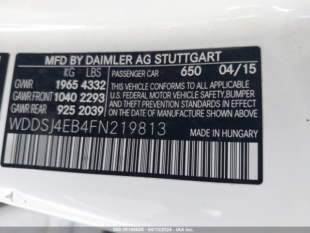 Mercedes-Benz CLA 250 2015 WDDSJ4EB4FN219813 Image 9