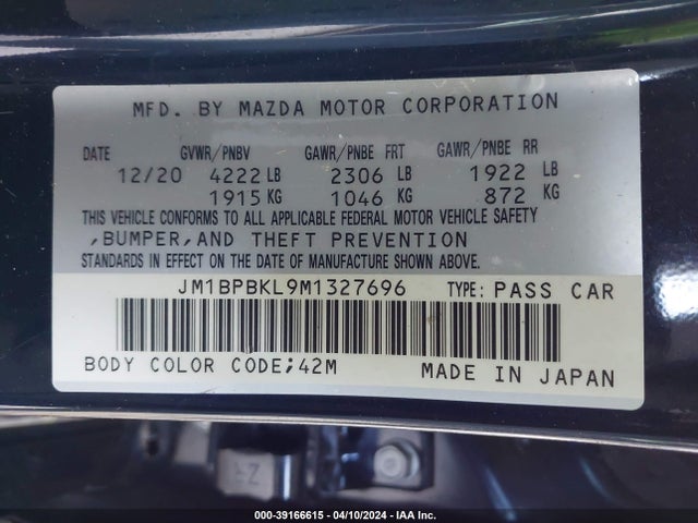 Mazda Mazda3 Select 2021 JM1BPBKL9M1327696 Image 9