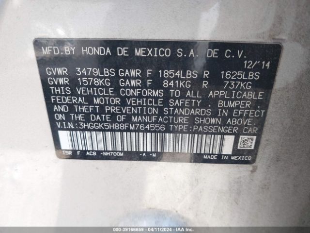 3HGGK5H88FM764556 Honda Fit Ex/ex-l