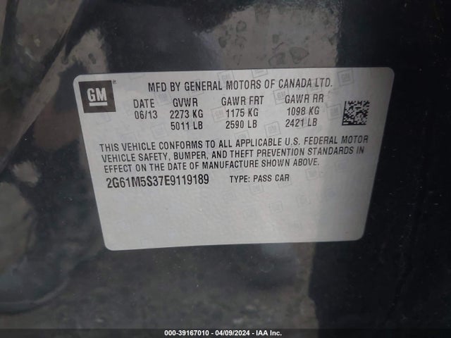 Cadillac XTS LUXURY 2014 2G61M5S37E9119189 Image 9
