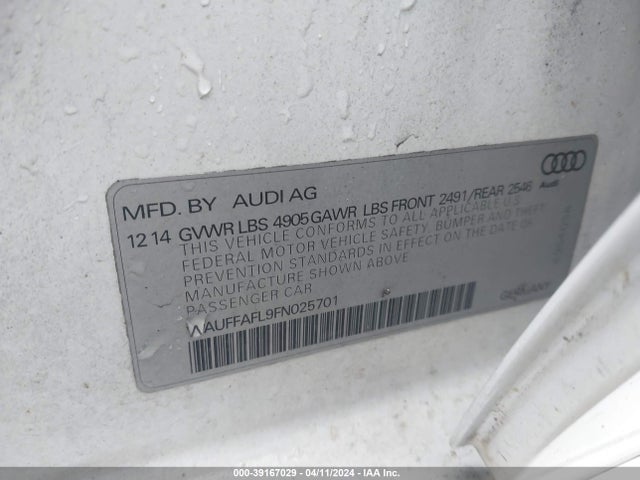 Audi A4 2.0t Premium 2015 WAUFFAFL9FN025701 Image 9