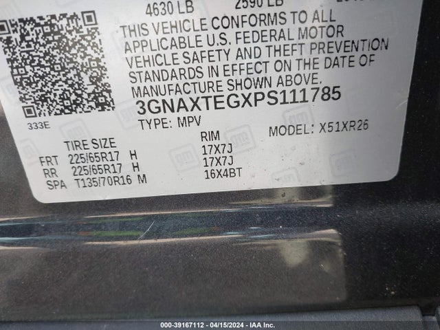 Chevrolet Equinox Awd 2fl 2023 3GNAXTEGXPS111785 Image 9