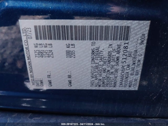 Nissan Maxima Sv Xtronic Cvt 2023 1N4AA6CV6PC512081 Image 9