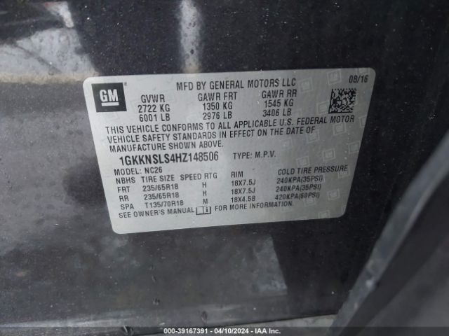 1GKKNSLS4HZ148506 GMC Acadia Sle-2