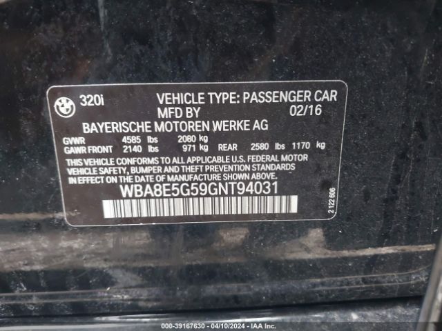 WBA8E5G59GNT94031 BMW 320i Xdrive