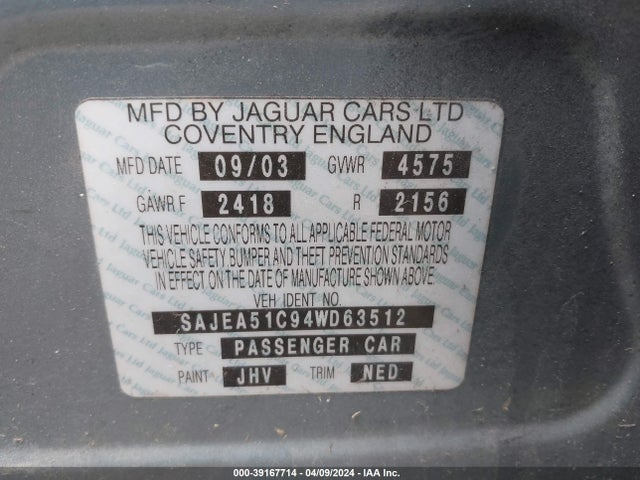 2004 JAGUAR X-TYPE SAJEA51C94WD63512 Photo 8
