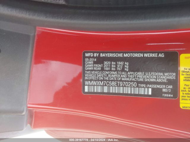WMWXM7C58ET970250 Mini Hardtop Cooper S