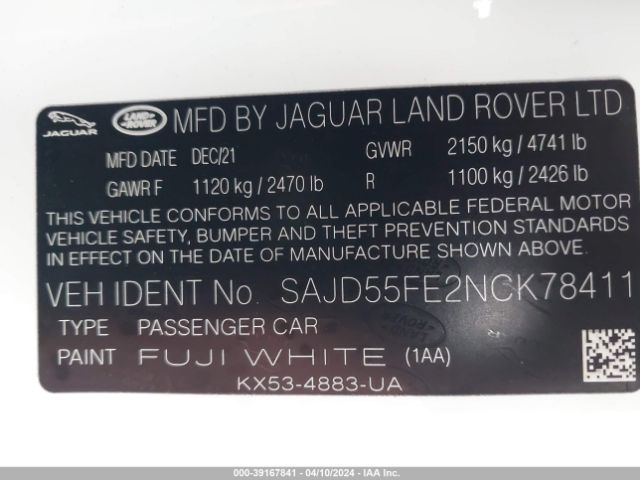 2022 JAGUAR F-TYPE SAJD55FE2NCK78411 Photo 8