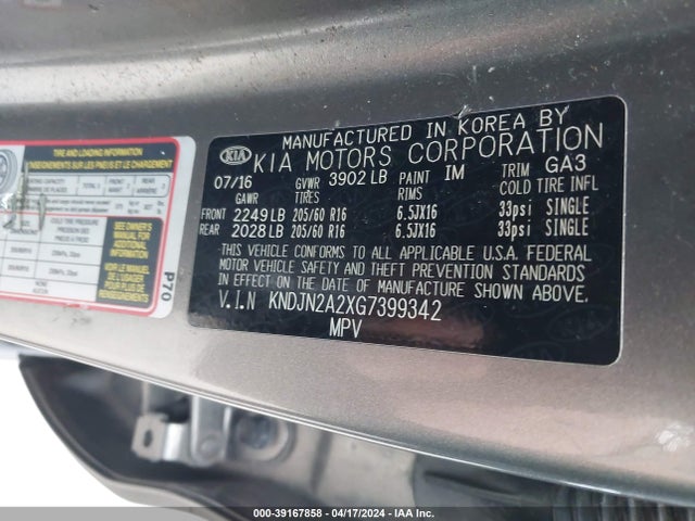 KIA Soul 2016 KNDJN2A2XG7399342 Image 9