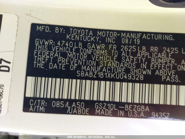 Lexus ES 350 2019 58ABZ1B1XKU049328 Image 9