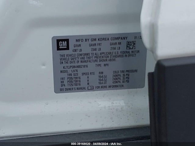 Chevrolet Trax Awd Lt 2022 KL7CJPSM4NB521816 Image 9