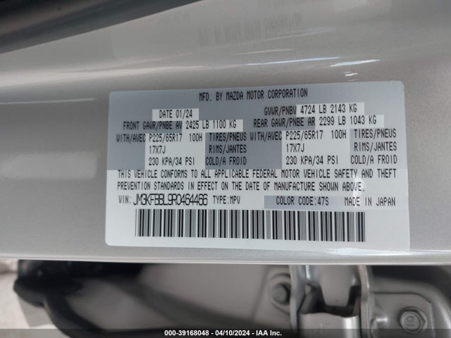 JM3KFBBL9R0464466 Mazda Cx-5 2.5 S Select