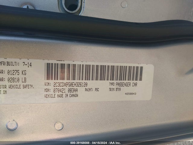 Dodge Charger Se 2014 2C3CDXBG0EH326120 Image 9