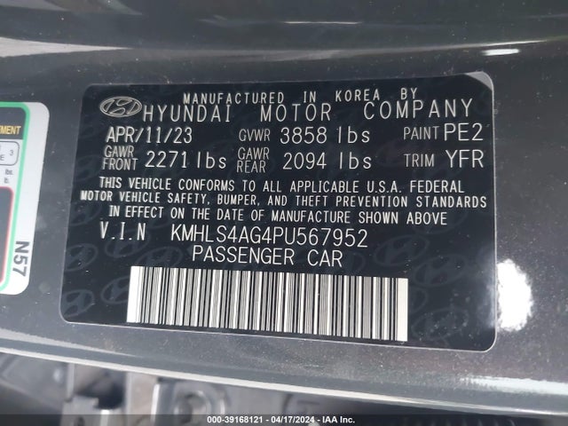 Hyundai ELANTRA SEL 2023 KMHLS4AG4PU567952 Image 9