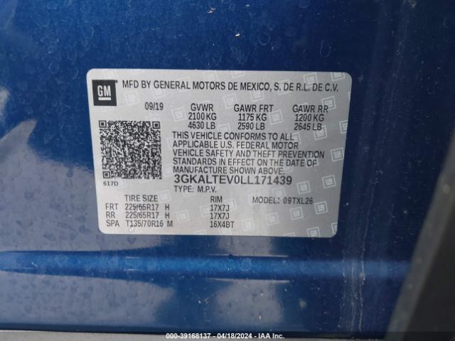 3GKALTEV0LL171439 GMC Terrain Awd Sle