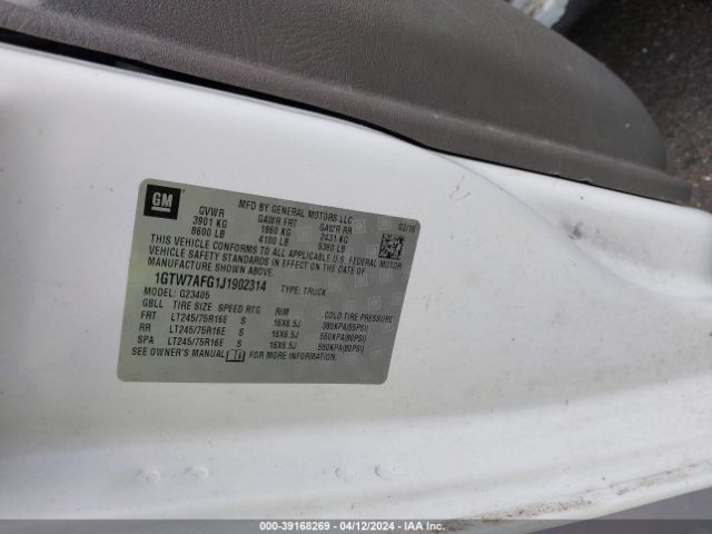 1GTW7AFG1J1902314 GMC Savana 2500 Work Van
