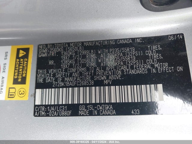 2T2BK1BA0FC268538 Lexus Rx 350 F Sport