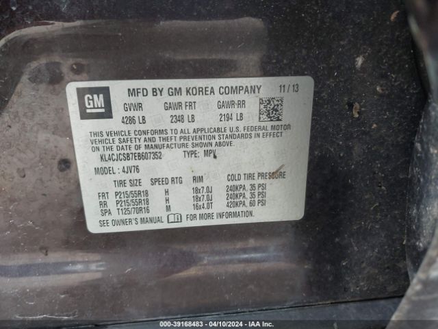 KL4CJCSB7EB607352 Buick Encore Leather