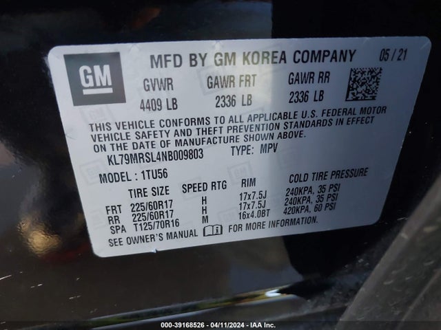 Chevrolet Trailblazer Awd Lt 2022 KL79MRSL4NB009803 Image 9
