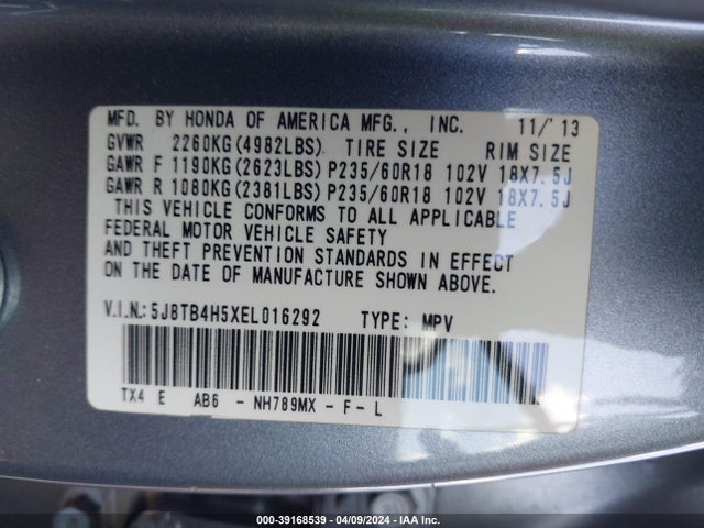 Acura RDX 2014 5J8TB4H5XEL016292 Image 9