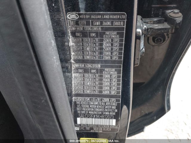 SALCP2FX1KH812073 Land Rover Discovery Sport Se