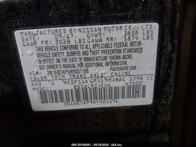 Nissan SENTRA SR 2017 3N1AB7AP9HY401196 Image 9