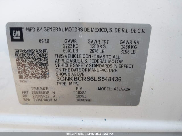 Chevrolet Blazer Fwd 2lt 2020 3GNKBCRS6LS548436 Image 9