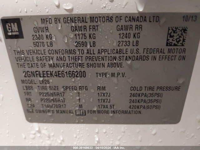 Chevrolet EQUINOX LS 2014 2GNFLEEK4E6166200 Image 9