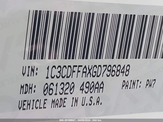 1C3CDFFAXGD796848 Dodge Dart