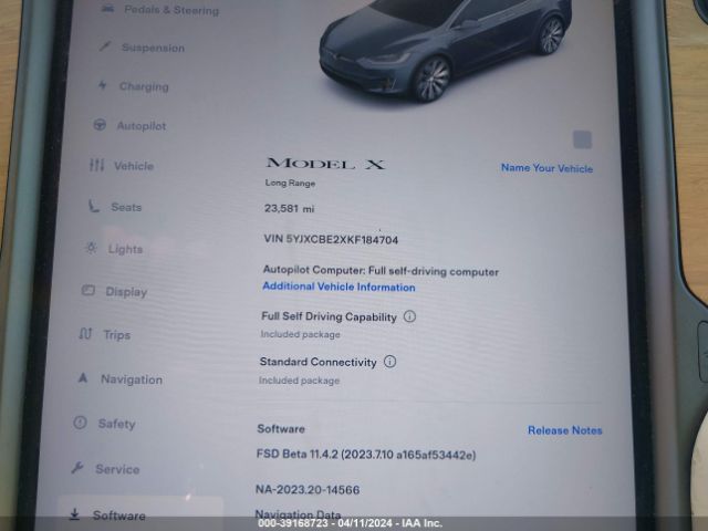 5YJXCBE2XKF184704 Tesla Model X 100d/75d/long Range