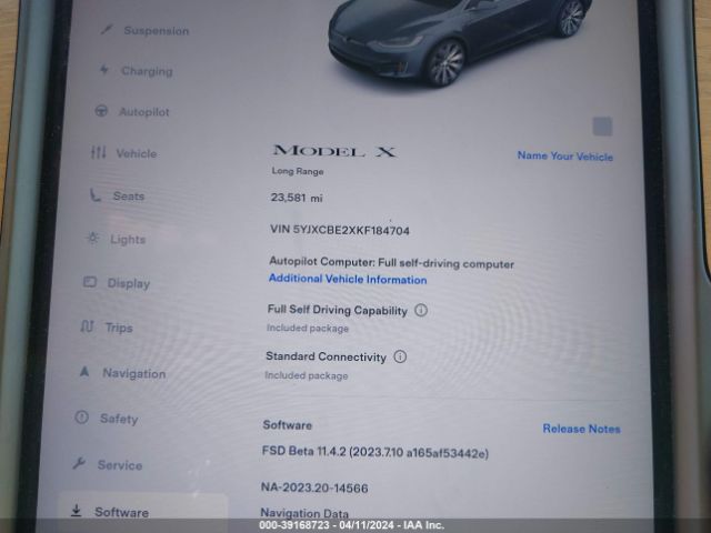 5YJXCBE2XKF184704 Tesla Model X 100d/75d/long Range
