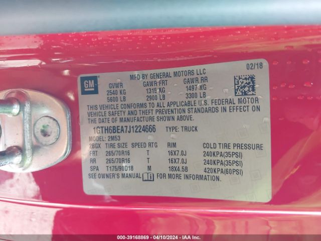 1GTH6BEA7J1224666 GMC Canyon